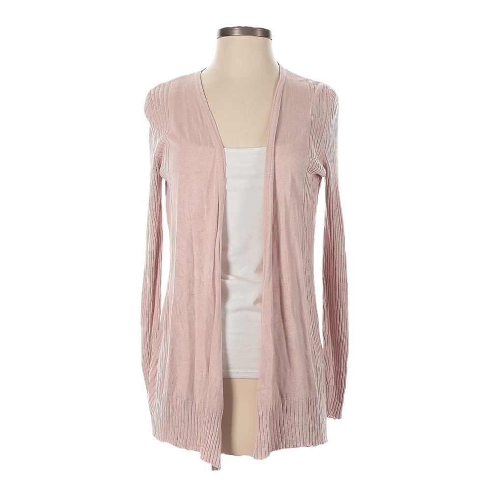 Philosophy Open Cardigan Size M NWT Pink Ribbed Knit Feminine Stretchy Comfy